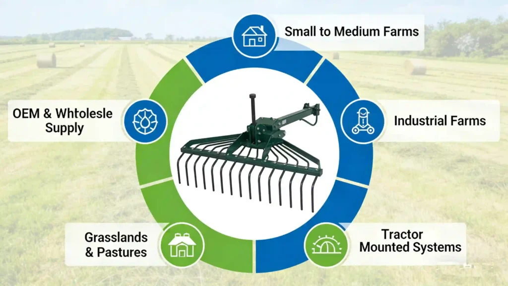 Heavy Duty 9LZY-9.0 Finger-Type Hay Rake for Efficient Farm & Tractor Use finger type hay rake Typical Applications